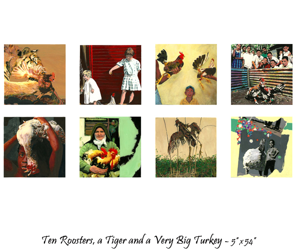 Ten Roosters by Anne Elliott